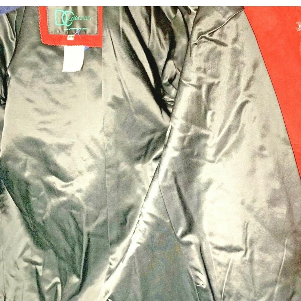 DC Collection Medium Suede Red Button Down Jacket - Picture 8 of 12